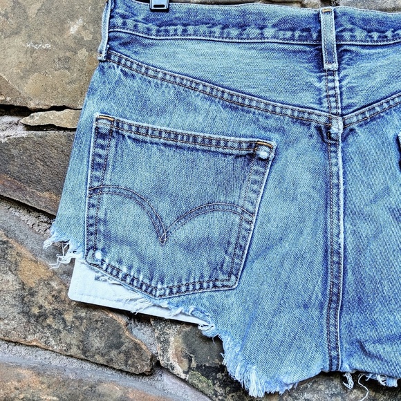 LEVI STRAUSS 501 Crochet Cutoff Remade Shorts L - Picture 6 of 9